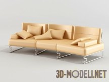 3d-модель Нежно-бежевый трёхместный диван