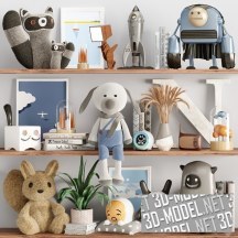3d-модель Набор игрушек и книг для мальчиков