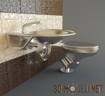 3d-модель Металлический унитаз и умывальник Metaal Basin & Toilet