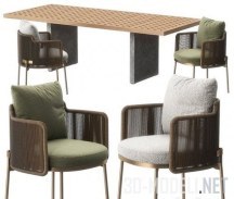 3d-модель Кресло Tape, стол Quadrado от Minotti
