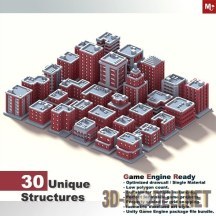 3d-модель Low Poly Isometric Buildings Pack