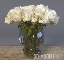 3d-модель Двадцать девять белых роз