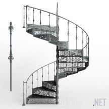 3d-модель Винтовая ажурная лестница из металла