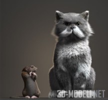 3d-модель Кот и крыса