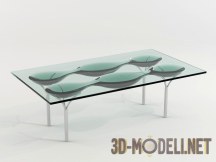 3d-модель Прямоугольный стол со стеклянной столешницей