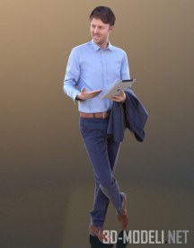 3d-модель Бизнесмен John с iPad