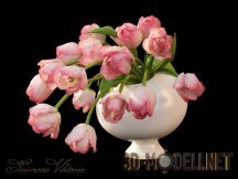 Букет розовых тюльпанов в вазе