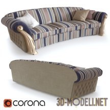 3d-модель Классический диван с полосатой обивкой