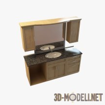 3d-модель Тумба, шкафчики и зеркало