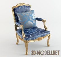 Роскошное кресло с синей обивкой