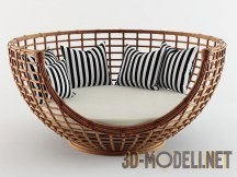 Кресло из ротанга с бамбуковым каркасом