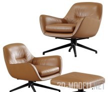 Кресло и пуф Jensen от Minotti