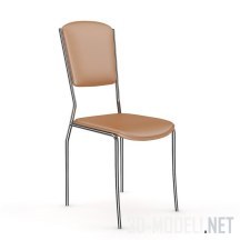 3d-модель Металлический стул с кожаным сиденьем