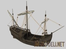 3d-модель Старый парусный корабль