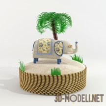 3d-модель Сувенирная подушка слон на острове