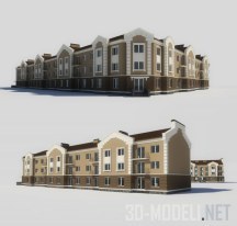 3d-модель Трехэтажный дом