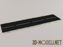 3d-модель Road strait no zebra low-poly