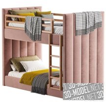 3d-модель Детская двухъярусная кровать 3 цвета