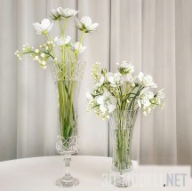 Две вазы с белыми цветами