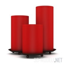 3d-модель Три красные свечи
