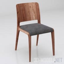 3d-модель Деревянный стул с мягким сиденьем