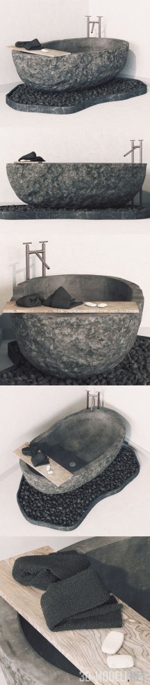 3d-модель Ванна из грубого камня