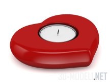 3d-модель Свеча-красное сердце