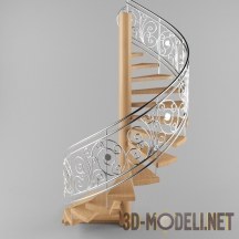 3d-модель Классическая винтовая лестница