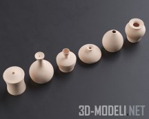 3d-модель Деревянные вазочки