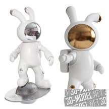 3d-модель Скульптура кролик-космонавт