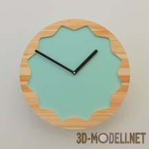 3d-модель Круглые часы со светло-бирюзовым циферблатом