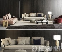 3d-модель Гостиная от Minotti с диваном Grand Jacques