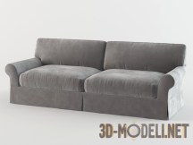 3d-модель Серый диван в тканой обивке