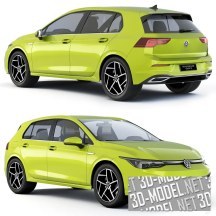 3d-модель Автомобиль Volkswagen Golf VIII 2019