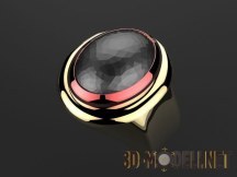 3d-модель Мужской перстень с большим камнем
