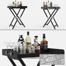 3d-модель Барный стол от Ralph Lauren с алкоголем и посудой
