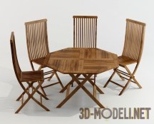 3d-модель Раскладная деревянная мебель для сада