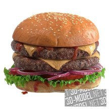 3d-модель Многослойный гамбургер