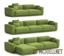 3d-модель Комплект из трех современных диванов