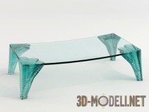 3d-модель Кофейный столик с ножками из стекла
