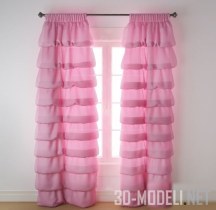 Розовая штора с драпировкой