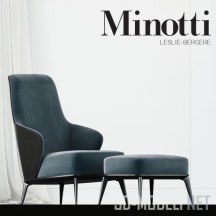 Кресло с высокой спинкой, Leslie от Minotti