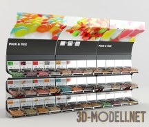 3d-модель Трехсекционная витрина с конфетами