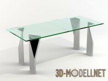 3d-модель Cтеклянный столик на геометрических ножках