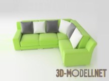 3d-модель Зеленый угловой диван