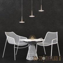 Кресла Round, стол Platner и светильники ATTILIO bronze