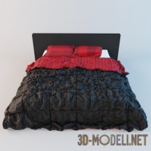 3d-модель Красная с черным постель