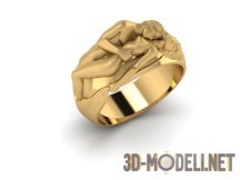 Золотое кольцо с изображением обнаженной пары