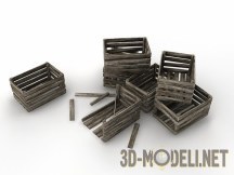 3d-модель Старые деревянные ящики
