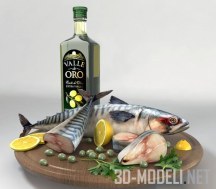 3d-модель Скумбрия и оливковое масло